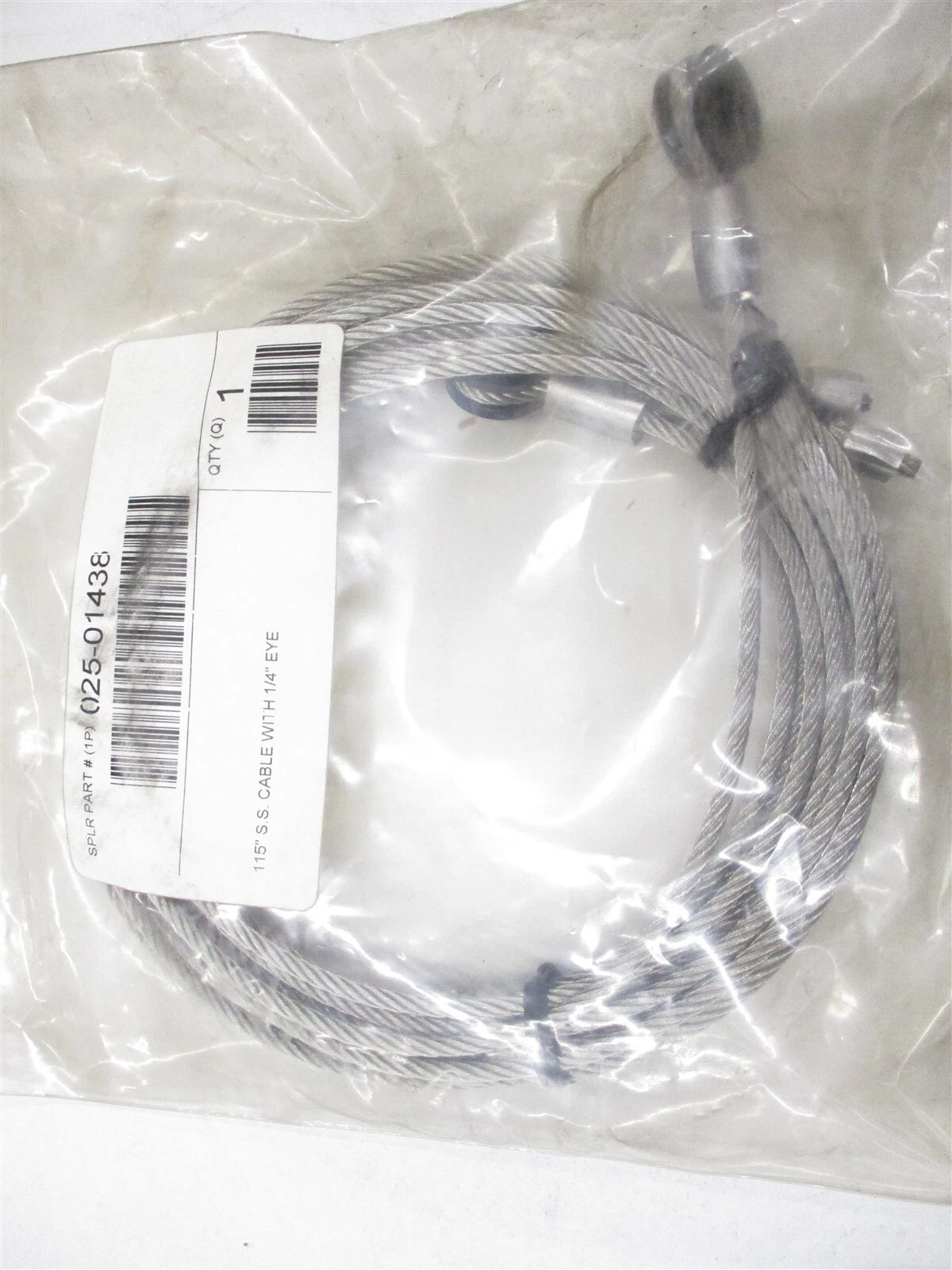 Set of 2 Roll-Up Door Cables for Tramec Sloan (115" 1/4" Eye Stainless)