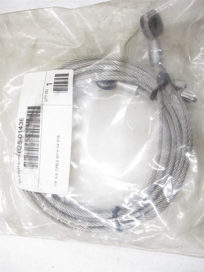 Set of 2 Roll-Up Door Cables for Tramec Sloan (115" 1/4" Eye Stainless)