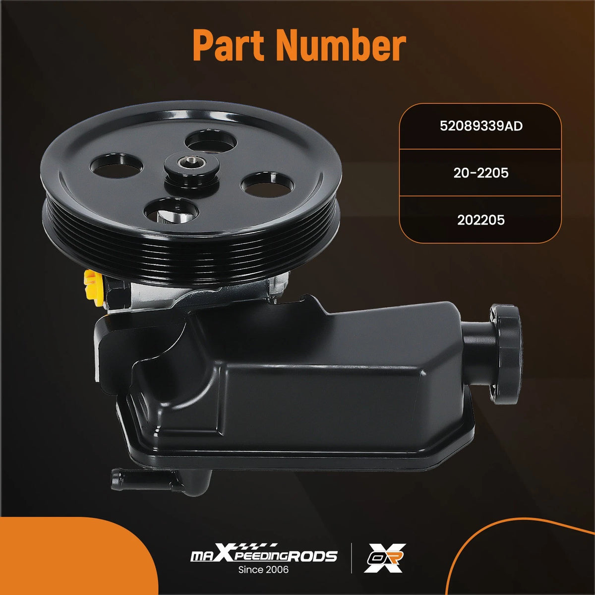 Power Steering Pump for Jeep Grand Cherokee V6 3.7L (2008–2010) 52089339AD