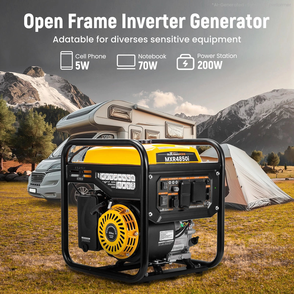 Inverter Generator 4850 Watt for RV Travel Home Backup