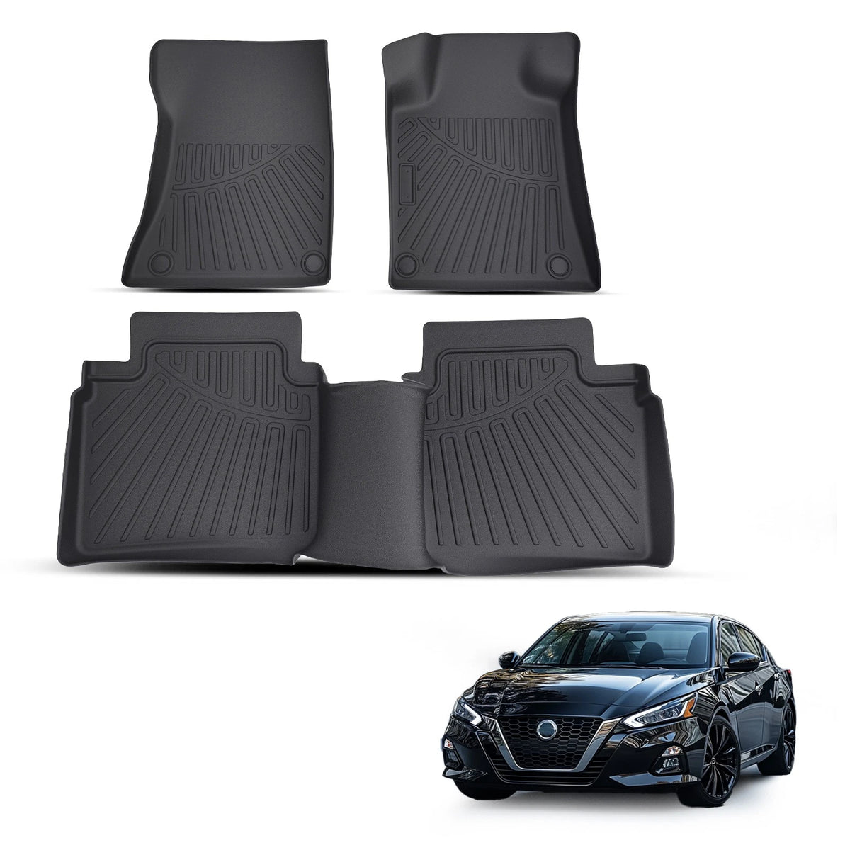 Set of 4 Carpet Floor Mats for Nissan Altima (2019–2025) TPE All Weather
