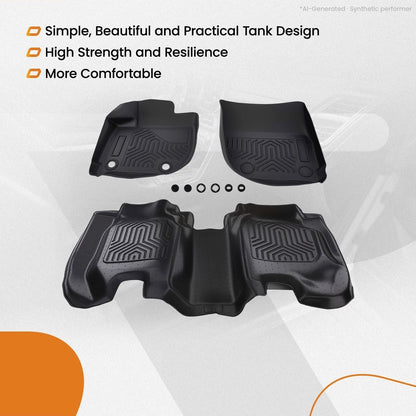 All-Weather Floor Mat Set for Honda (2015–2020) TPE Rubber Waterproof Black