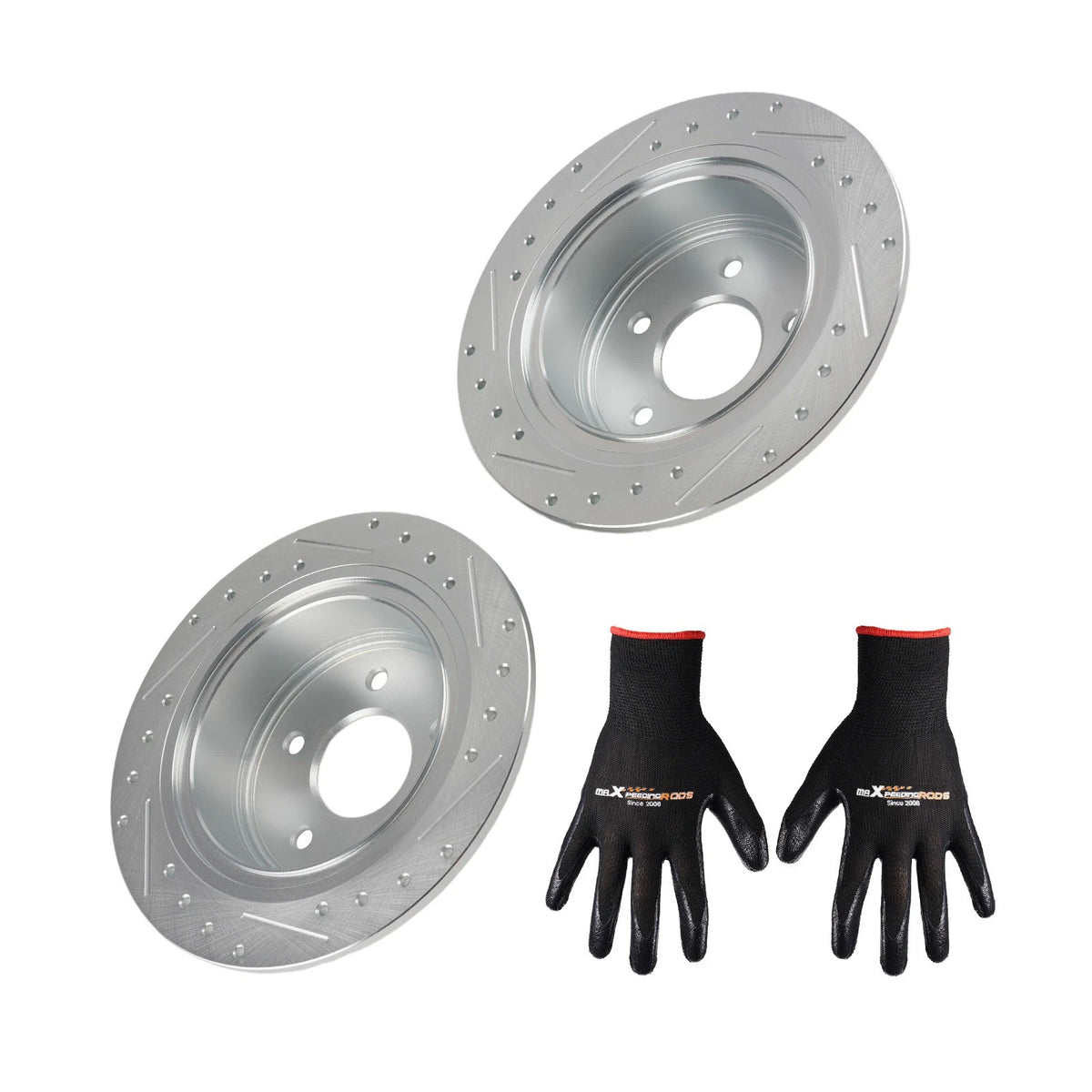 Set of 2 Rear Drilled & Slotted Brake Rotors for Nissan Juke (2011–2017)