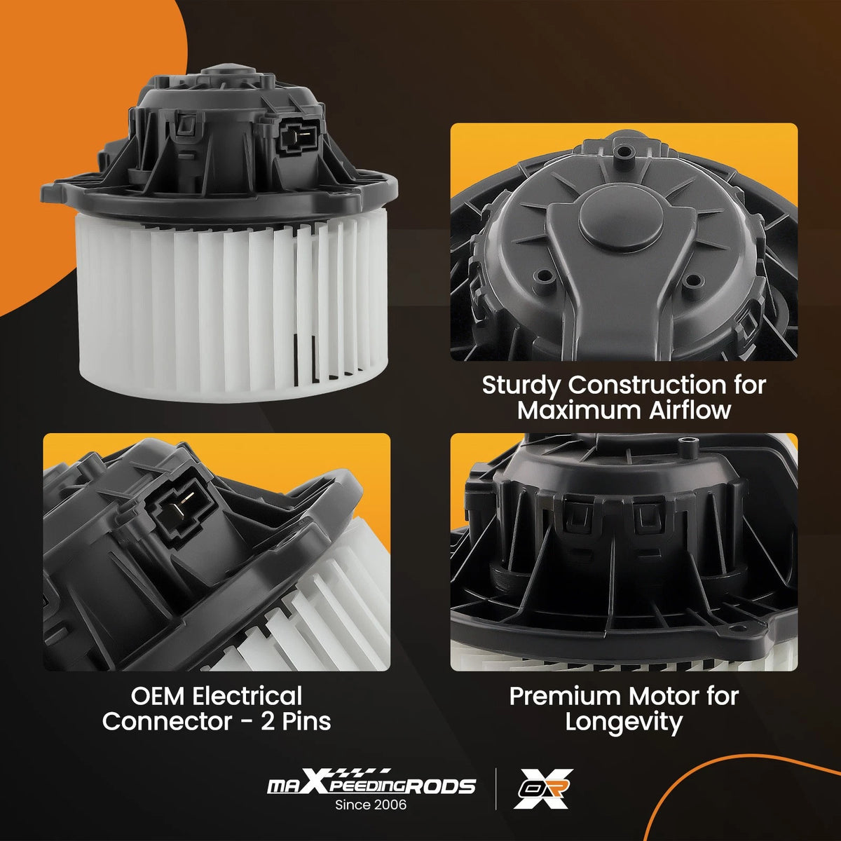 A/C Blower Motor w/ Fan Cage for Kia Sorento/Sedona, Hyundai Santa Fe (2010–2018)