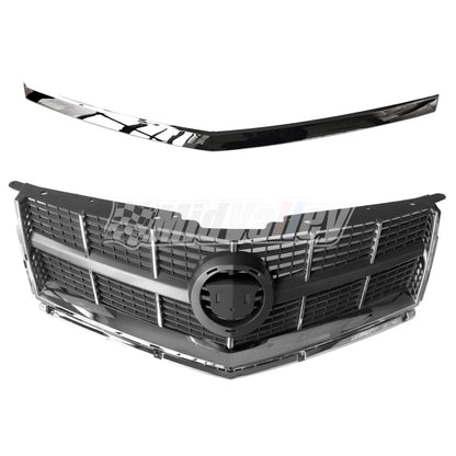 Front Bumper Upper Grille & Hood Molding Trim for Cadillac SRX (2010–2012)