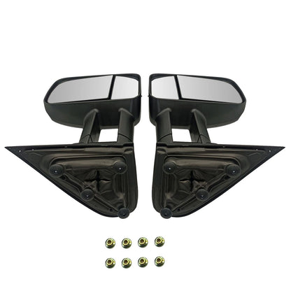 Pair Manual Towing Mirrors for Chevy Silverado Sierra 1500 2500HD 3500HD (2014–2018)