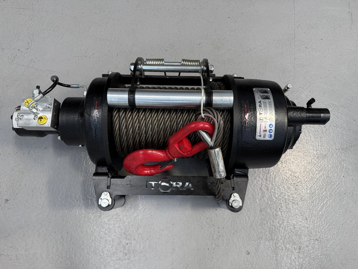 30,000 lbs Hydraulic Winch for TORA (Including 114 ft Steel Cable & Hook)