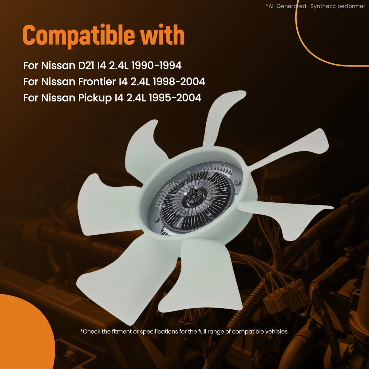 Engine Cooling Fan Clutch and Blade for Nissan D21 Pickup (1990–2004) 2106086G00