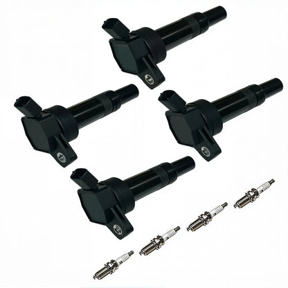 Set of 4 Ignition Coils & Spark Plugs for Hyundai Elantra GT, Kia Soul 2.0L 22058