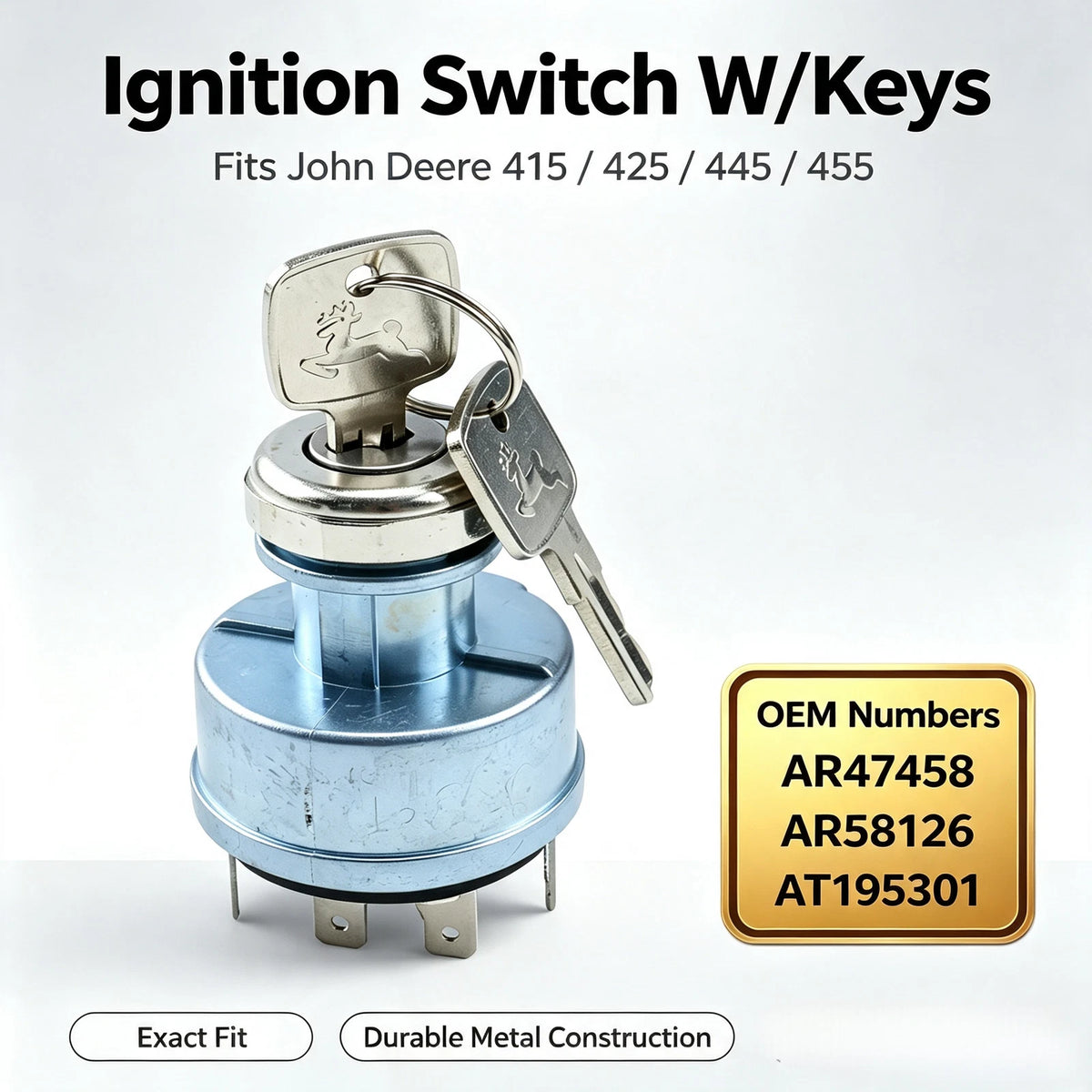 Ignition Switch AT195301 AR58126 for John Deere 2030–2240