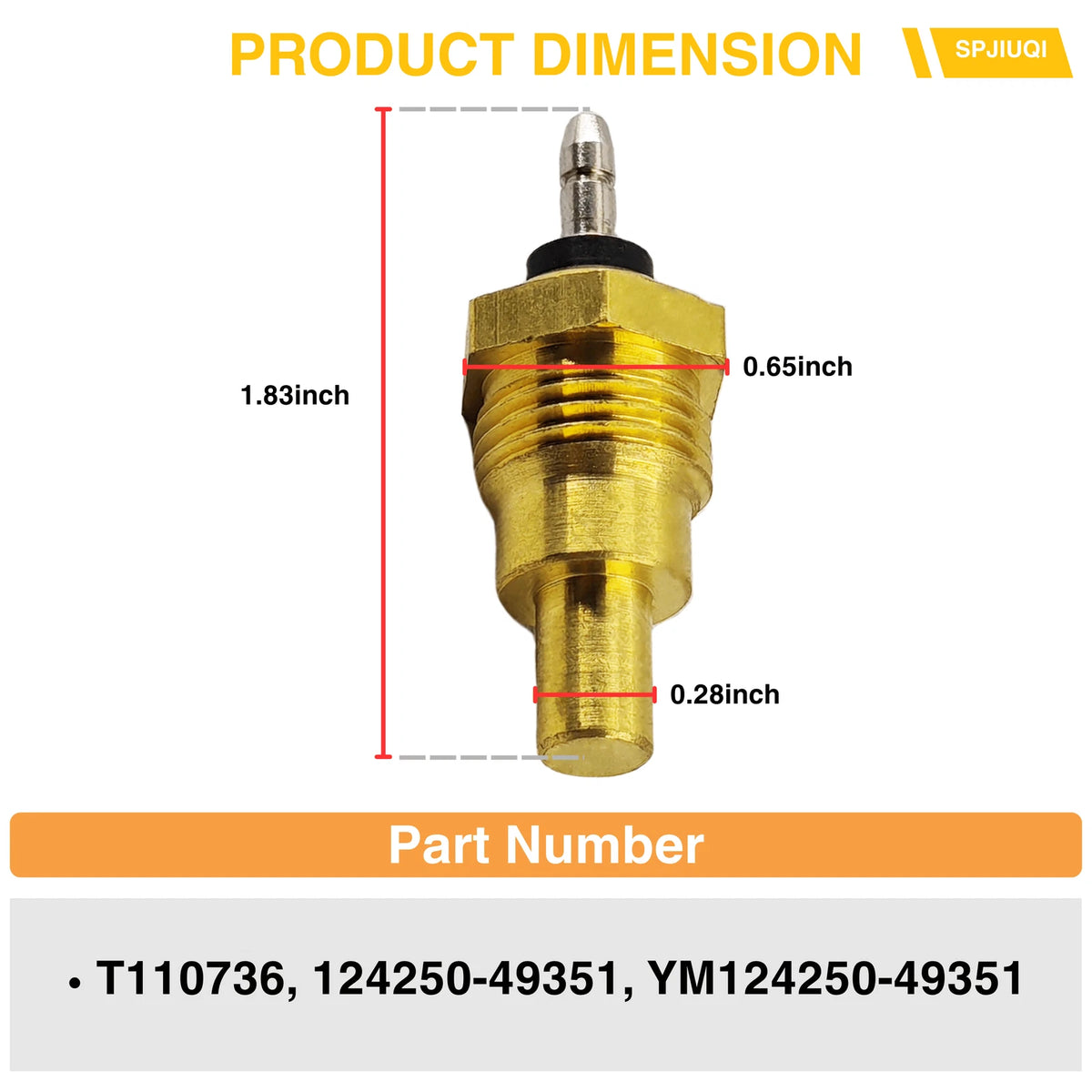 Water Temperature Sensor YM124250-49351 for John Deere 4310 4400 4410 4500 4510