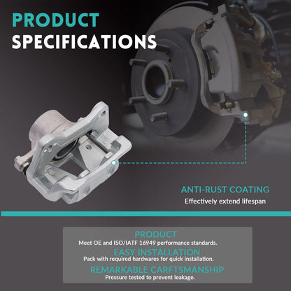 2X Rear Brake Calipers for Chrysler Town & Country Dodge Grand Caravan (2008–2012)