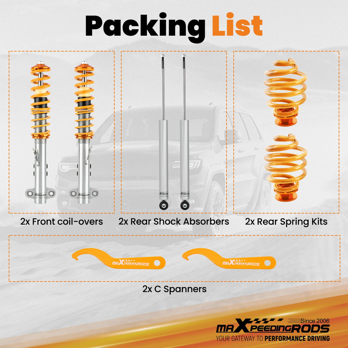 Adjustable Coilover Suspension Kit for BMW E36 (1990–1999)