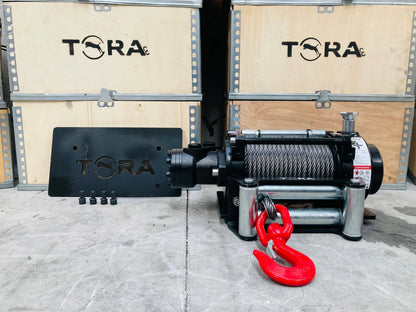15000 lbs Hydraulic Winch with Hook and 82 ft Steel Cable for TORA