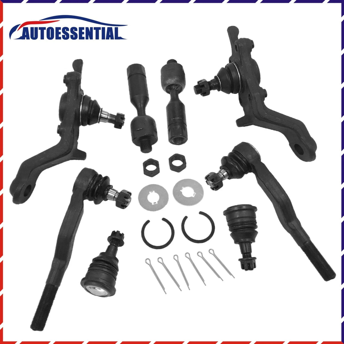 8x Front Suspension Kit Upper Lower Ball Joints Tie Rod for Toyota Tacoma (1995–2004)