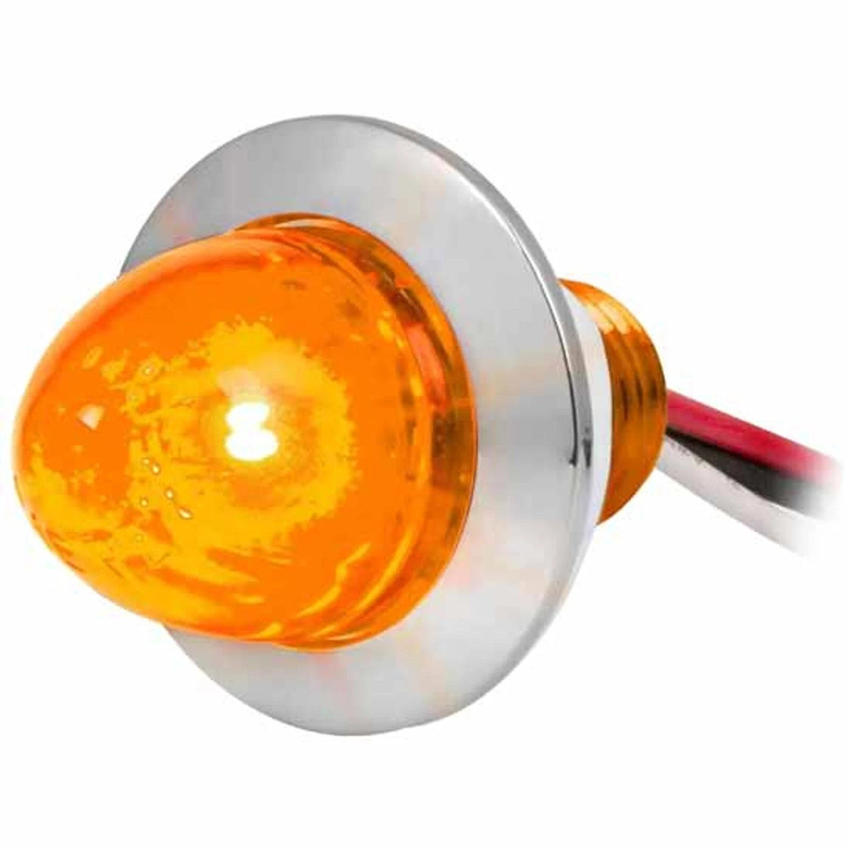 1 Inch Dual Function Mini Watermelon Light for - Amber LED, Chrome Bezel
