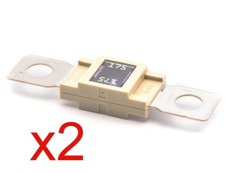 2X Flosser 8048175 Bolt On 175 Amp Fuses - Replaces MEGA AMG Fuse