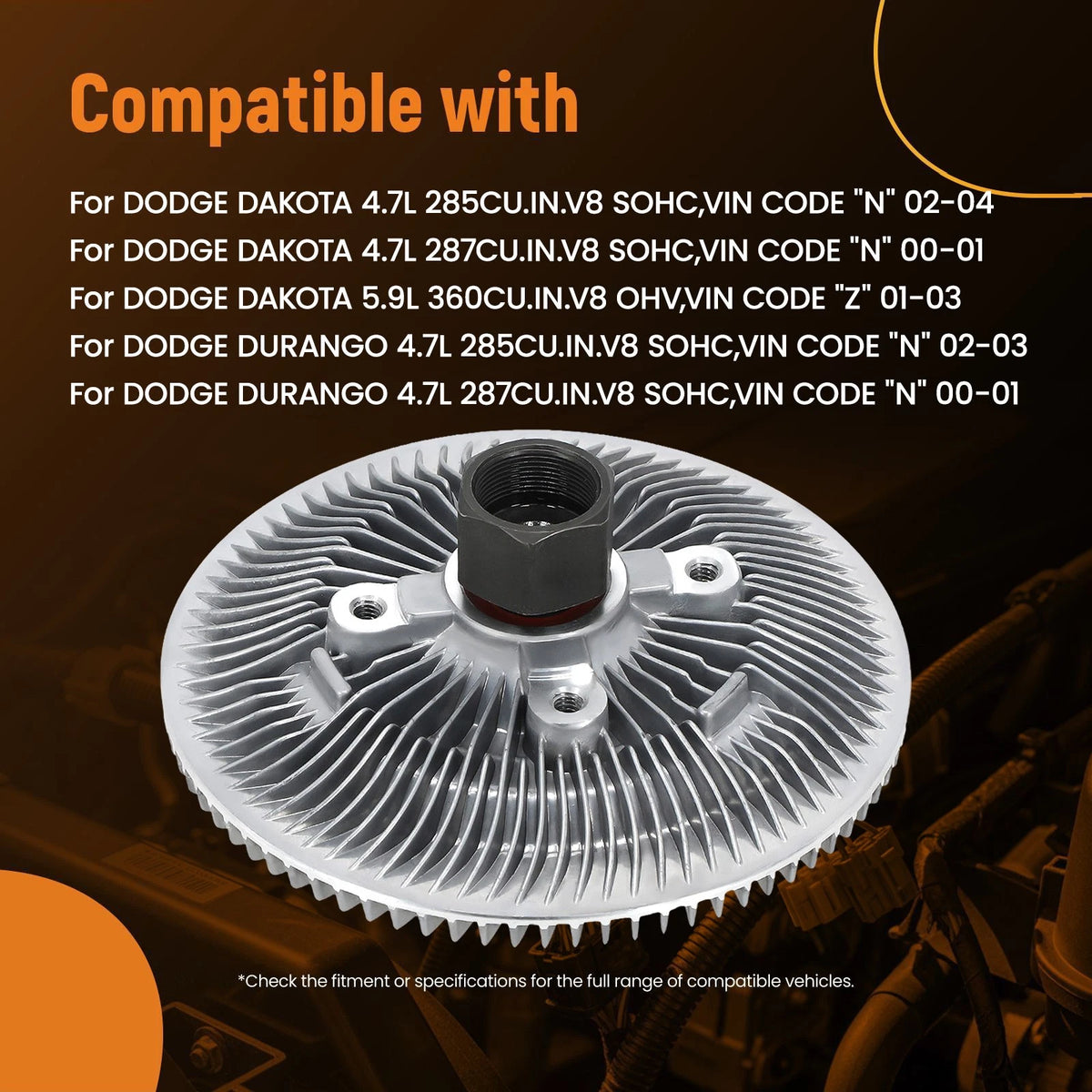 Cool Fan Clutch for Dodge Dakota 3.9L 4.7L 5.9L (1997–2004) 215127