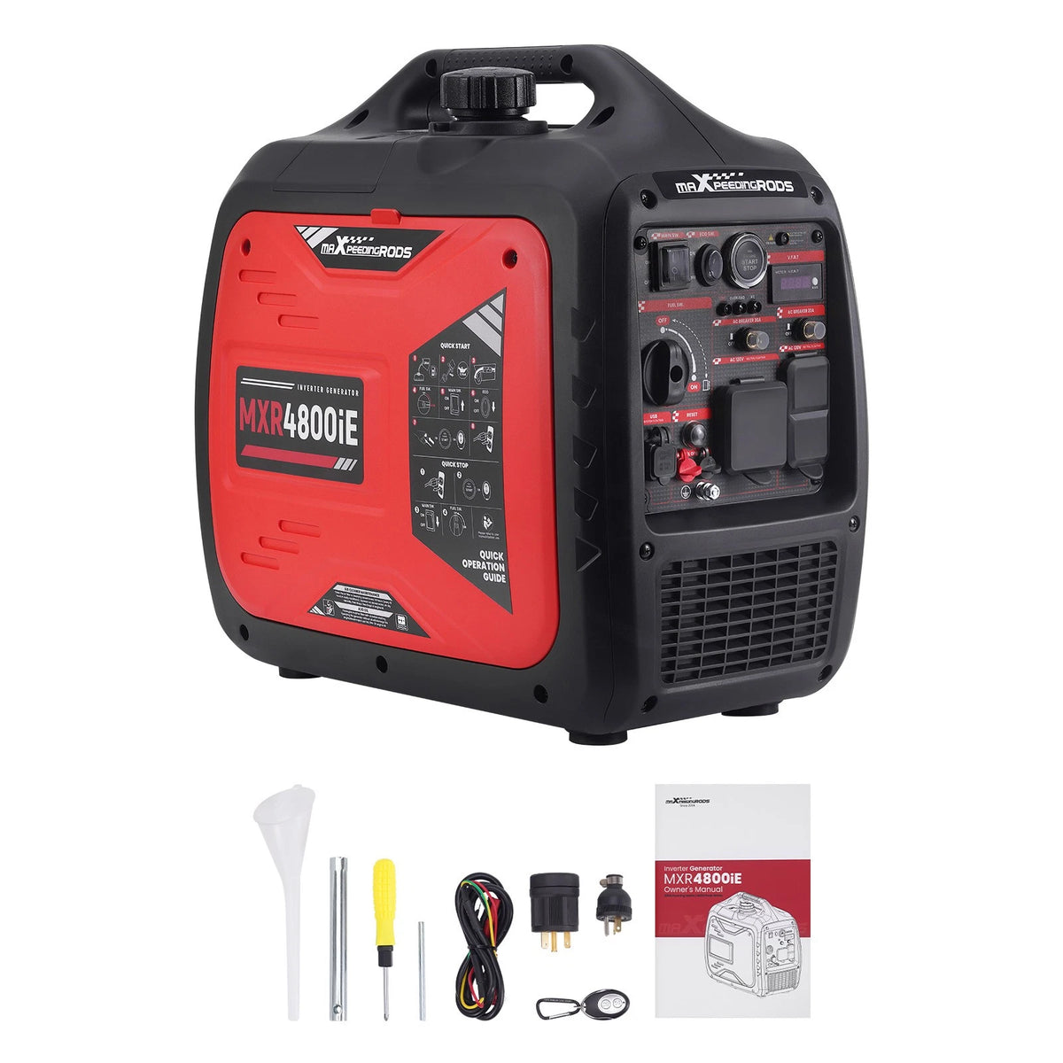 Portable Inverter Generator 4800W Gas Power Remote Start for Camping