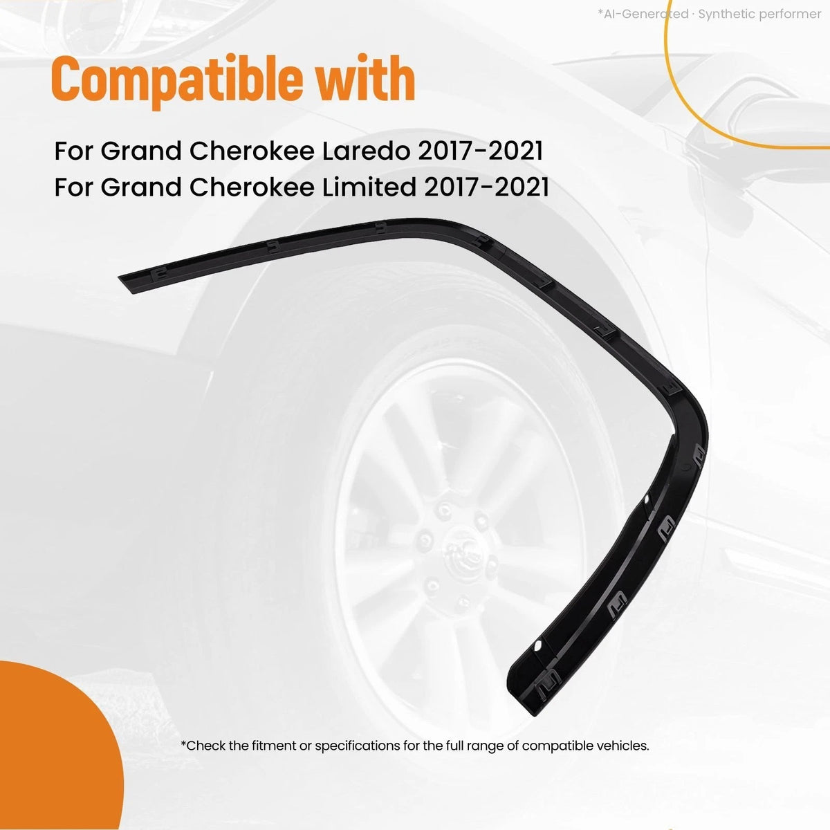 Black Front Fender Flare for Jeep Grand Cherokee (2017–2022)