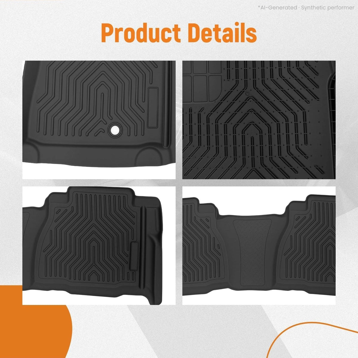 Set of 2 Waterproof Floor Mats for Toyota Tundra Double Cab (2007–2011)