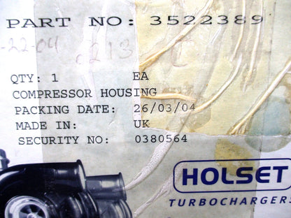 Holset Turbo Compressor Cover for Cummins (3522389)