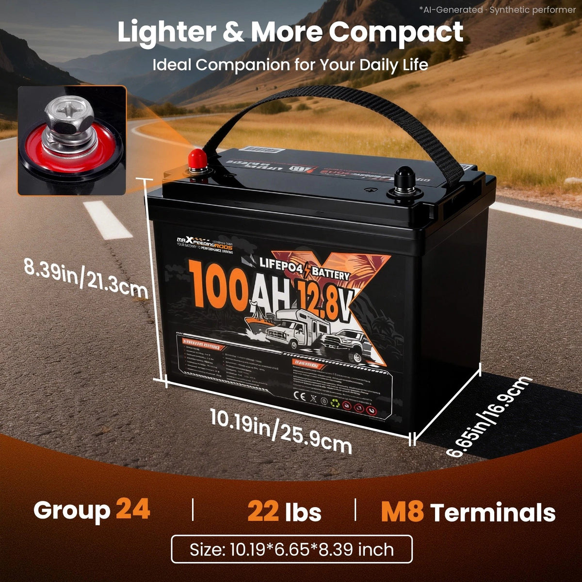 12V 100Ah LiFePO4 Battery for RV (Low Temp Charging Cutoff)