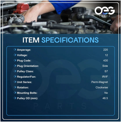 Alternator for BMW 750Li xDrive V8 4.4L (2010–2012) 12-31-7-603-779 FG23S010