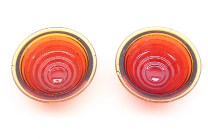 Set of 2 Red Glass Domed Taillights for Aftermarket RA038-5