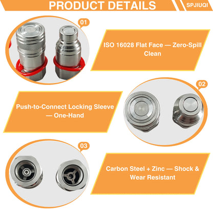 Set of 2 Quick Connect Couplers for CAT 5076 PSI (153-2994, 153-2995)