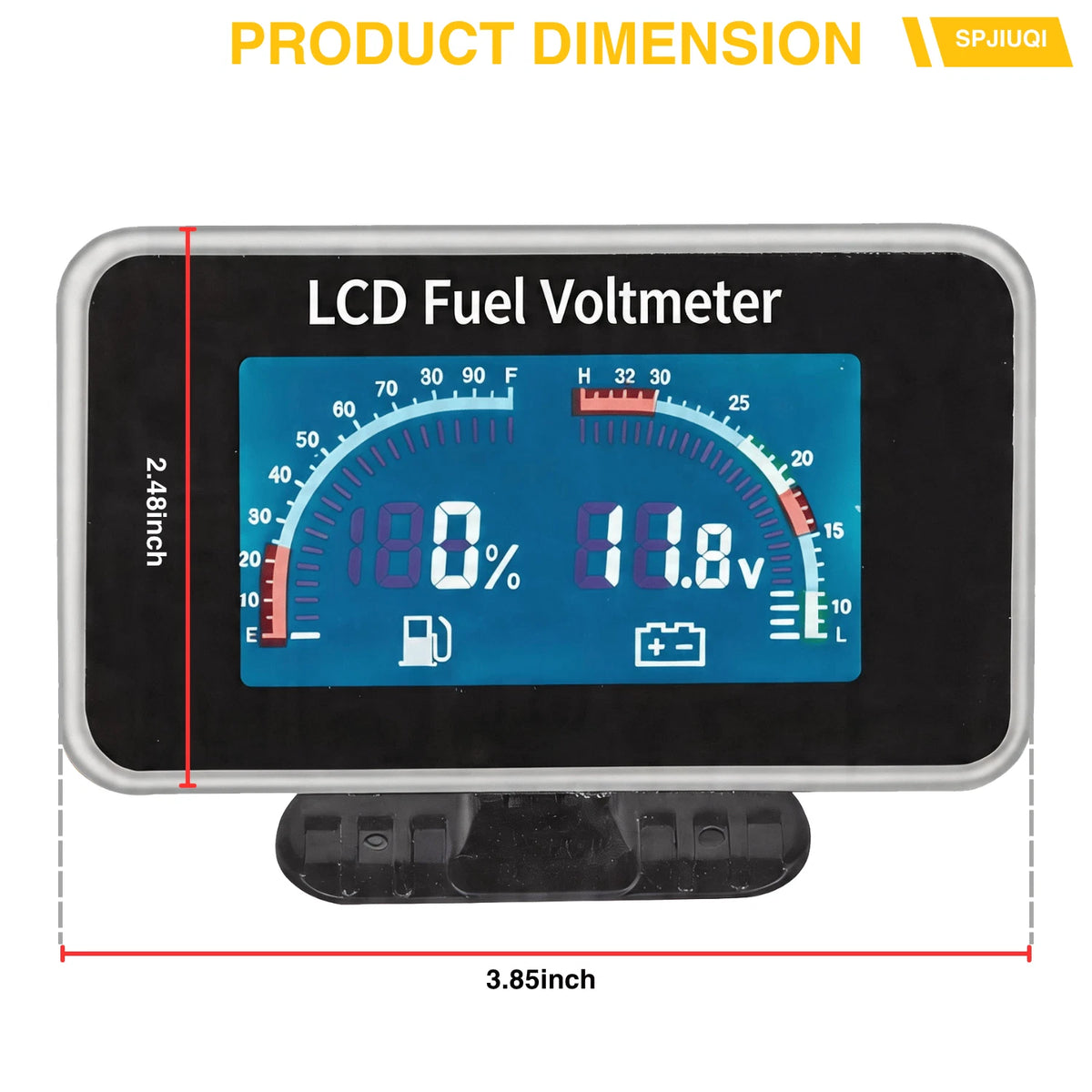 5pcs Dual Function Gauge Kit for Universal Vehicles (Fuel Level + Voltmeter)