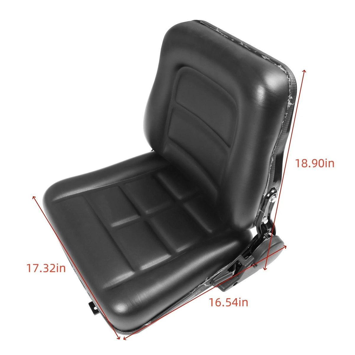 Fold Down Tractor Seat for Universal Forklift (Black PVC)