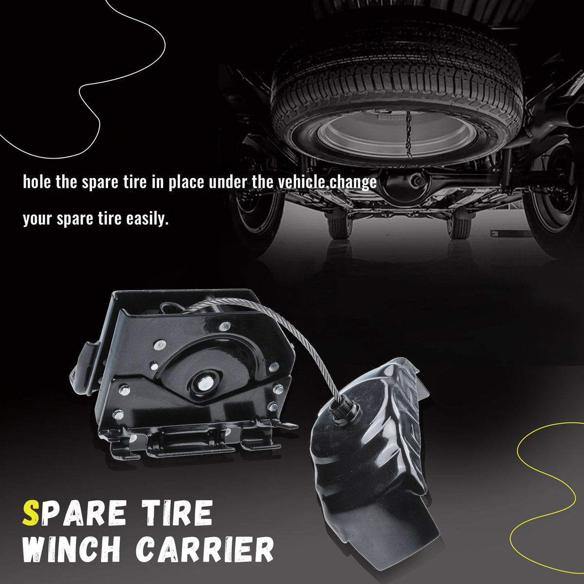 Spare Tire Hoist Winch Lift for Dodge Ram 1500 2500 3500 (1994–2002)