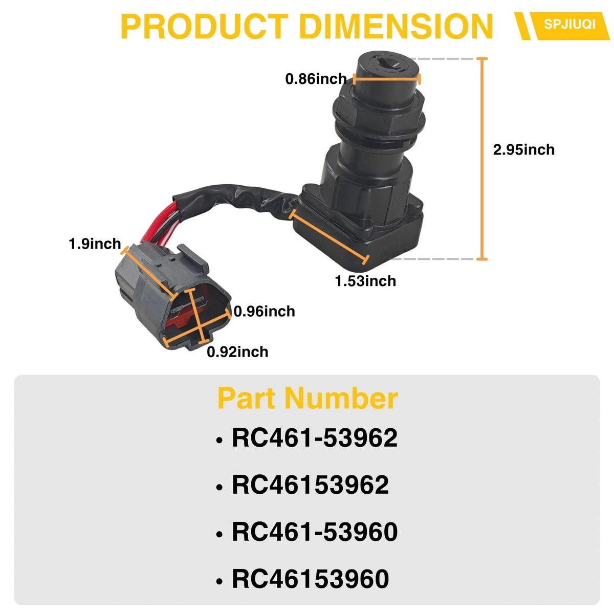 Ignition Switch RC46153962 for Kuboat U17 U25 U25S U27 U35 U45 U48 U55