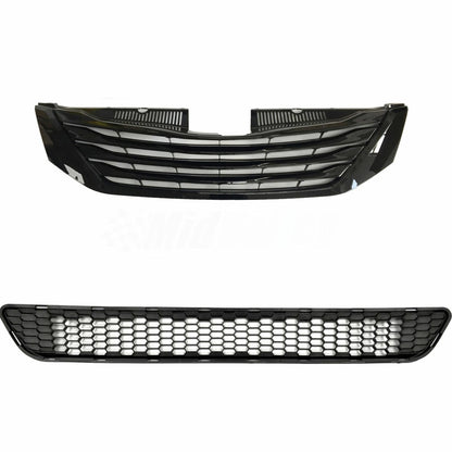 Set of 2 Upper & Lower Black Grille for Toyota Sienna (2011–2017) TO1200332 TO1036120