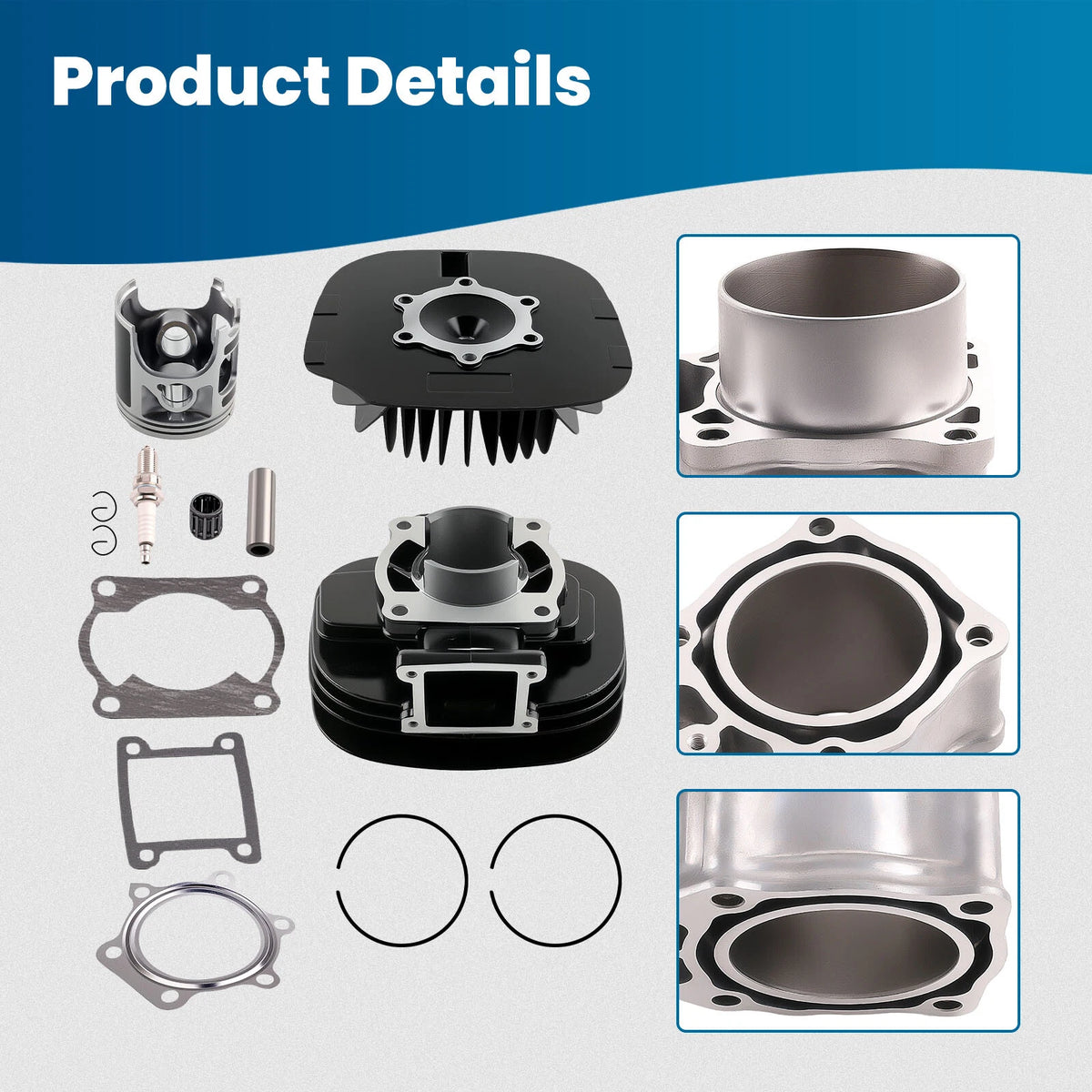 Top End Rebuild Kit Set for Yamaha Blaster 200 (1988–2006) - Cylinder Head, Piston, Gasket