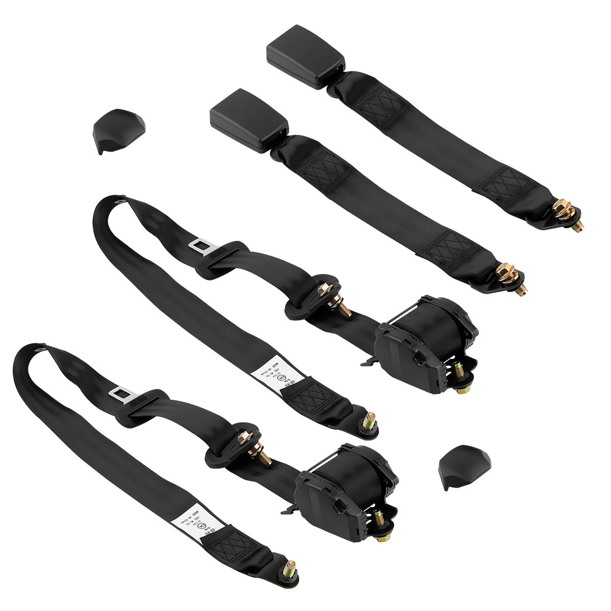 Set of 2 Adjustable 3 Point Retractable Safety Belts for Car Bus Trucks