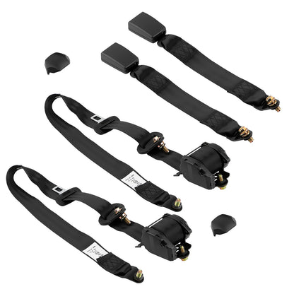 Set of 2 Adjustable 3 Point Retractable Safety Belts for Car Bus Trucks