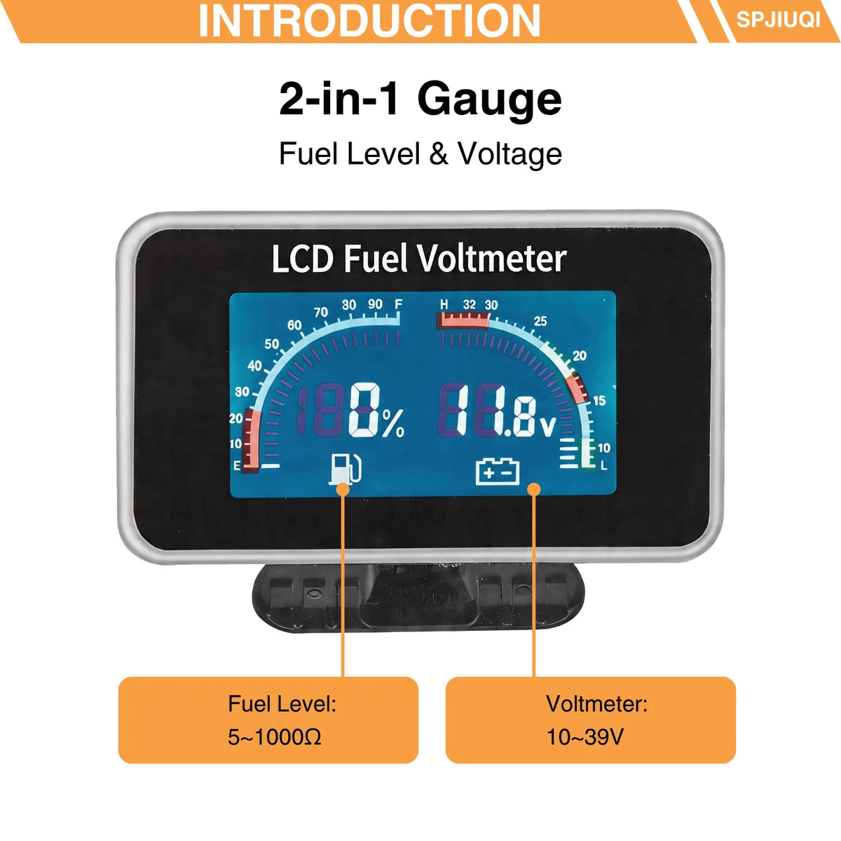 5pcs Dual Function Gauge Kit for Universal Vehicles (Fuel Level + Voltmeter)