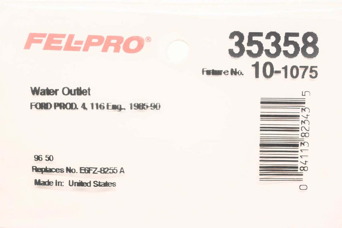 Water Outlet Gasket for Fel-Pro 35358, 10-1075 (NOS)