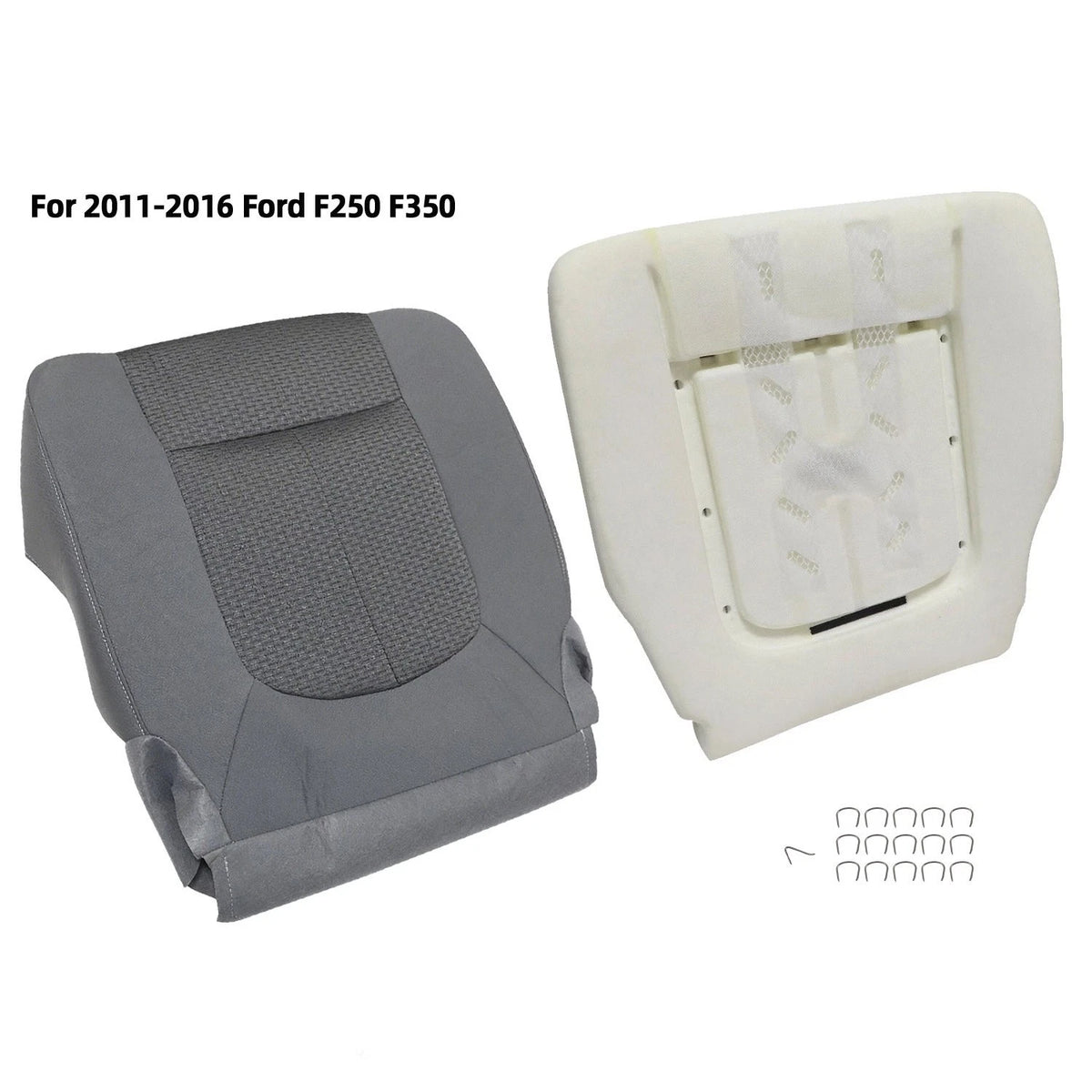 Driver Bottom Cloth Seat Cover & Foam Pad for Ford F250 F350 (2011–2016) Gray