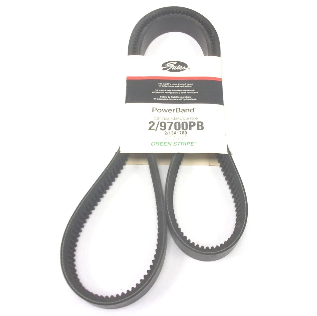 2X Gates Green Stripe Powerband Heavy Duty Joined V-Belt for