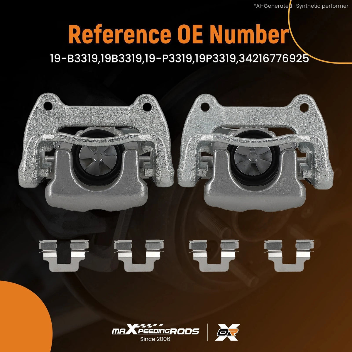 Rear Brake Caliper Pair for Mini Cooper S Clubman (2012–2013) with Bracket