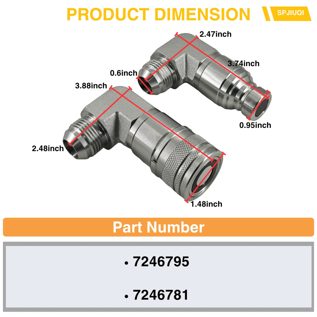 Hydraulic Coupler Kit for Bobcat A300 S330 S770 S850 T770 (3650)