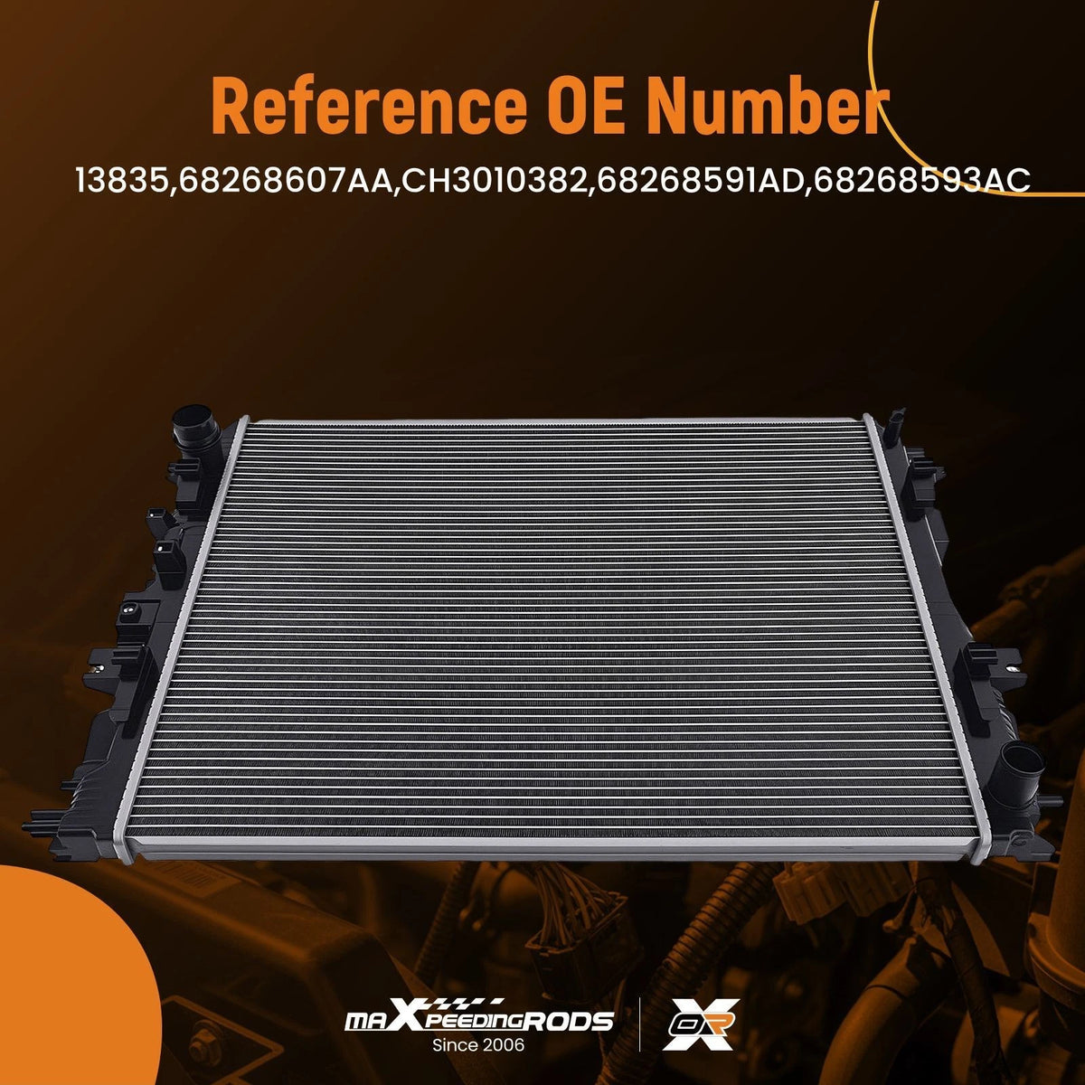 Cooling Radiator for Ram 1500 3.0L/3.6L (2019–2022) 68268593AC 13835