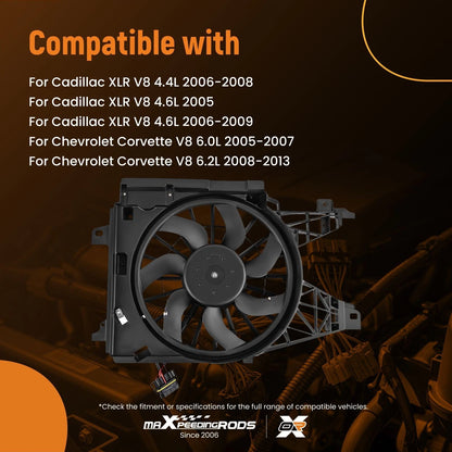 Cooling Fan w/ Motor for Chevy Corvette (2005–2013) 15819952 1580657 1604-530817