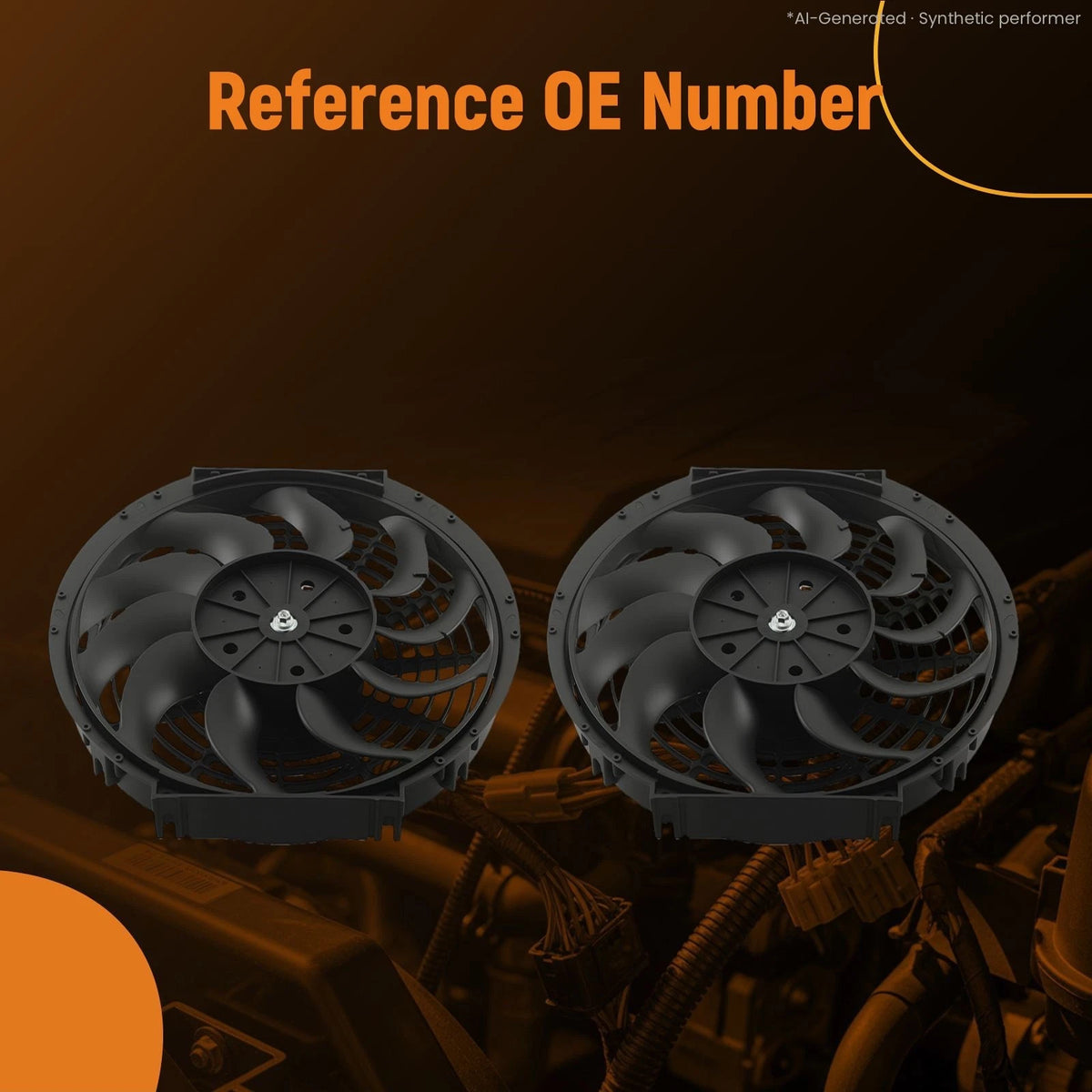 2X 12 Inch Slim Cooling Fan 1730CFM for Universal Radiator Black