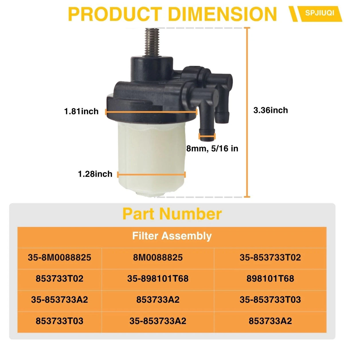 Fuel Filter Assy 853733A2 for Mercury Marine Outboard (EFI JET Lightning Marathon)