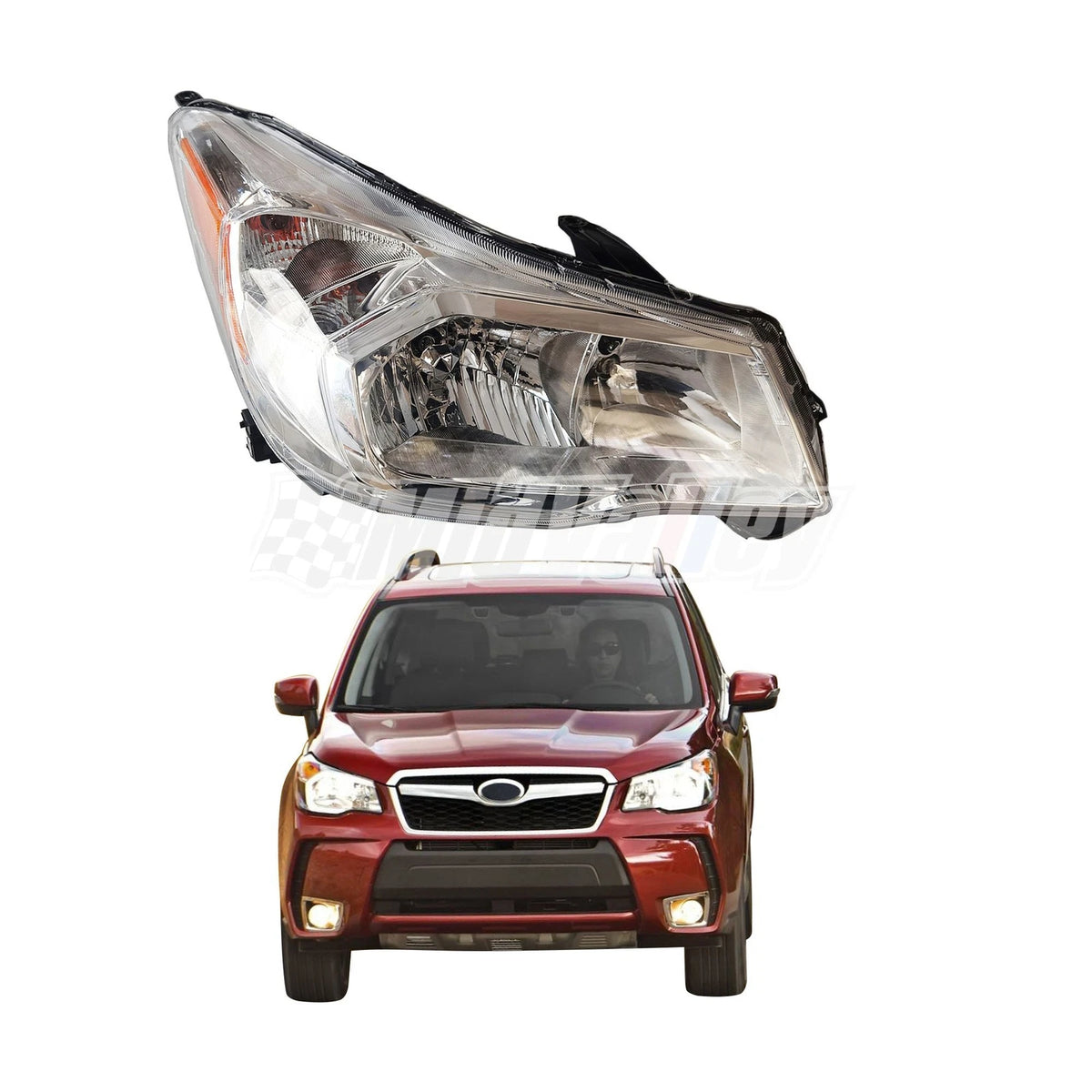 Right Headlight with Chrome Bezel for Subaru Forester (2014–2016)