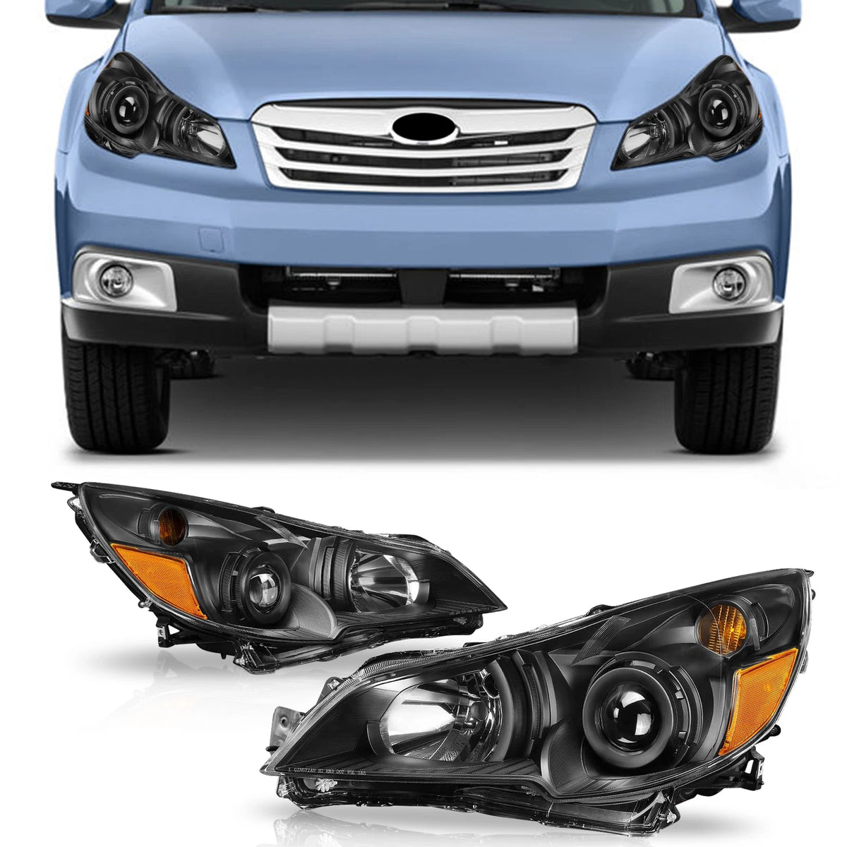 Headlamps Set of 2 Left+Right for Subaru Legacy/Outback (2010–2014)